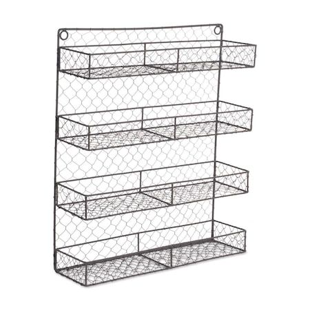 Made4Mansions Double Wide 4 Row Chicken Wire Spice Rack MA2568170